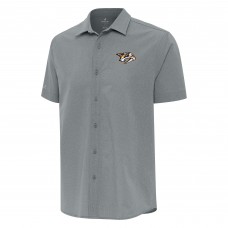 Nashville Predators Antigua Gray Activate Woven Short Sleeve Button-Up Shirt