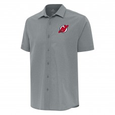 Рубашка с коротким рукавом New Jersey Devils Antigua Gray Activate Woven