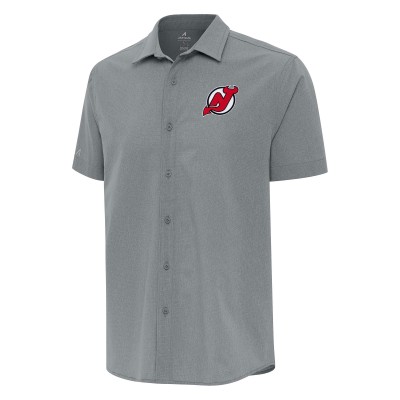 Рубашка с коротким рукавом New Jersey Devils Antigua Gray Activate Woven