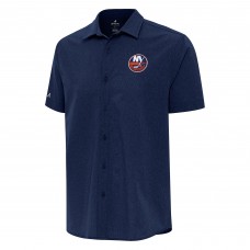 New York Islanders Antigua Navy Activate Woven Short Sleeve Button-Up Shirt New York Islanders Antigua Navy Activate Woven Short Sleeve Button-Up Shirt