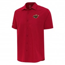 Рубашка с коротким рукавом Minnesota Wild Antigua Red Activate Woven