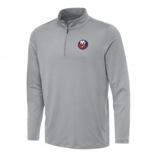 New York Islanders Antigua Gray Reprocess Quarter-Zip Top