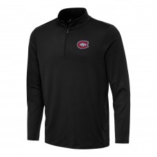Montreal Canadiens Antigua Black Reprocess Quarter-Zip Top Montreal Canadiens Antigua Black Reprocess Quarter-Zip Top