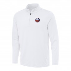 New York Islanders Antigua White Reprocess Quarter-Zip Top