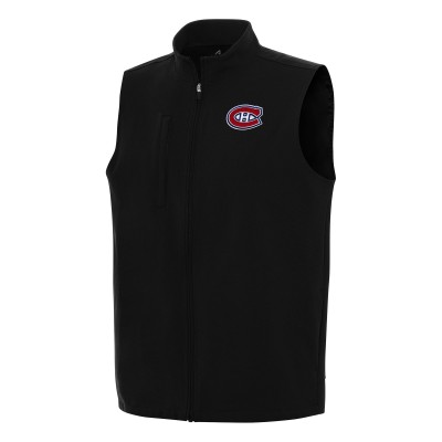 Montreal Canadiens Antigua Black Regard Full-Zip Vest