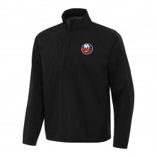 New York Islanders Antigua Black Brisk Quarter-Zip Windbreaker