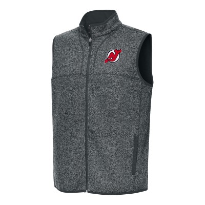 New Jersey Devils Antigua Heather Gray Fortune Full-Zip Vest