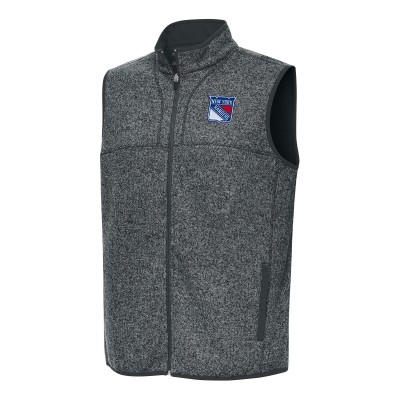 New York Rangers Antigua Heather Gray Fortune Full-Zip Vest