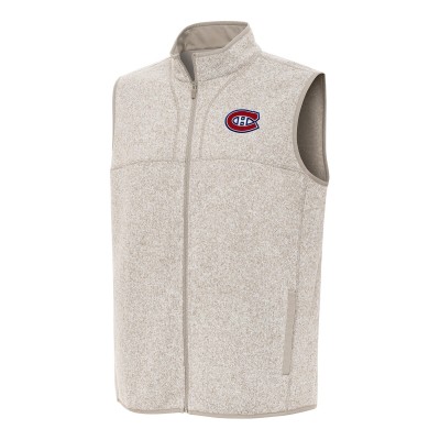 Montreal Canadiens Antigua Oatmeal Fortune Full-Zip Vest