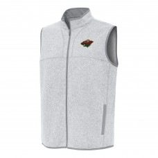 Minnesota Wild Antigua Heather Gray Fortune Full-Zip Vest