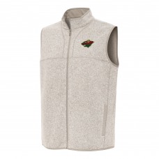 Minnesota Wild Antigua Oatmeal Fortune Full-Zip Vest