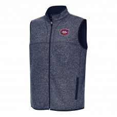 Montreal Canadiens Antigua Heather Navy Fortune Full-Zip Vest