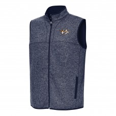 Nashville Predators Antigua Heather Navy Fortune Full-Zip Vest
