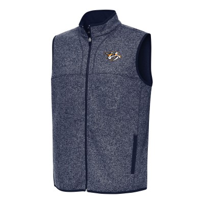 Nashville Predators Antigua Heather Navy Fortune Full-Zip Vest