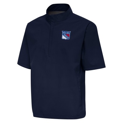 New York Rangers Antigua Navy Brisk Quarter-Zip Windbreaker