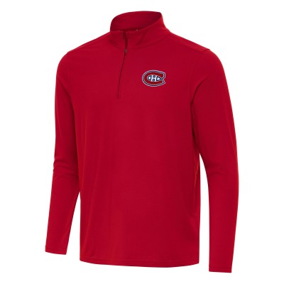 Montreal Canadiens Antigua Red Intent Quarter-Zip Top