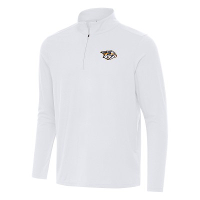 Nashville Predators Antigua White Intent Quarter-Zip Top