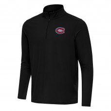 Montreal Canadiens Antigua Black Intent Quarter-Zip Top