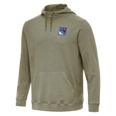 New York Rangers Antigua Olive Cloud Pullover Hoodie