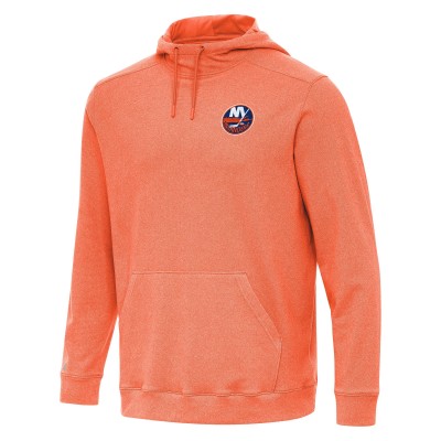 New York Islanders Antigua Heather Orange Cloud Pullover Hoodie