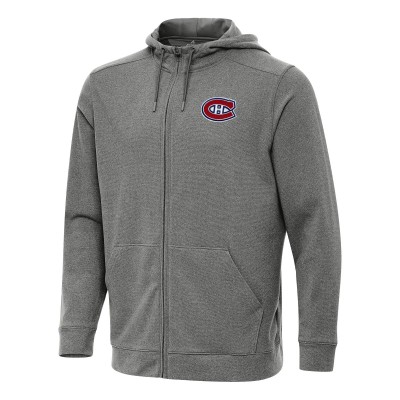 Толстовка на молнии Montreal Canadiens Antigua Heather Black Effortless Jacket