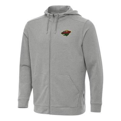 Толстовка на молнии Minnesota Wild Antigua Heather Gray Effortless Jacket