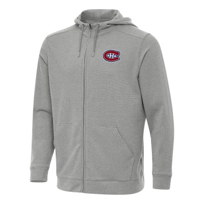 Толстовка на молнии Montreal Canadiens Antigua Heather Gray Effortless Jacket