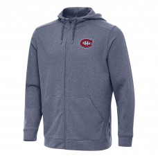 Толстовка на молнии Montreal Canadiens Antigua Heather Navy Effortless Jacket