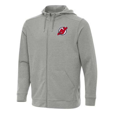 Толстовка на молнии New Jersey Devils Antigua Heather Gray Effortless Jacket