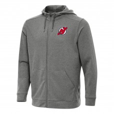 Толстовка на молнии New Jersey Devils Antigua Heather Black Effortless Jacket Толстовка на молнии New Jersey Devils Antigua Heather Black Effortless Jacket