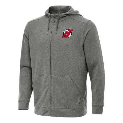Толстовка на молнии New Jersey Devils Antigua Heather Black Effortless Jacket
