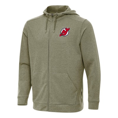 Толстовка на молнии New Jersey Devils Antigua Olive Effortless Jacket