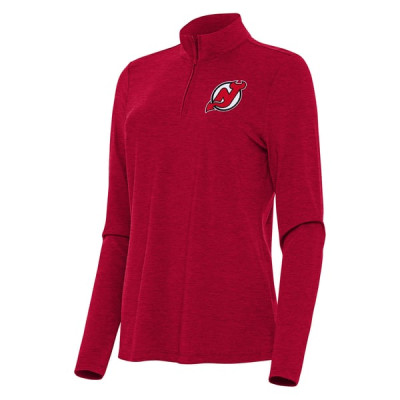 Женская пуловер New Jersey Devils Antigua Heather Red Bright
