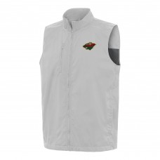 Minnesota Wild Antigua Heather Gray Brisk Full-Zip Vest