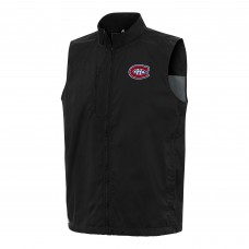 Montreal Canadiens Antigua Black Brisk Full-Zip Vest