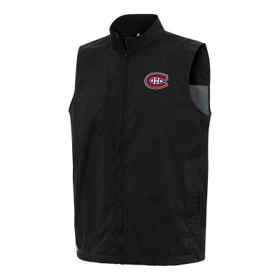 Montreal Canadiens Antigua Black Brisk Full-Zip Vest