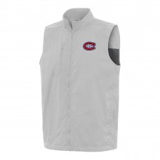 Montreal Canadiens Antigua Heather Gray Brisk Full-Zip Vest