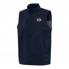 Nashville Predators Antigua Navy Brisk Full-Zip Vest