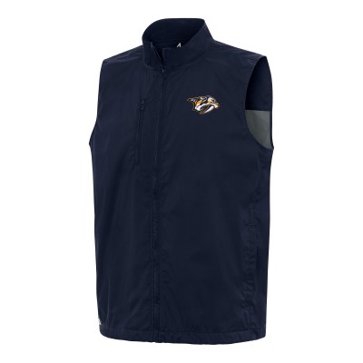 Nashville Predators Antigua Navy Brisk Full-Zip Vest