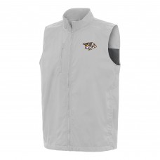 Nashville Predators Antigua Heather Gray Brisk Full-Zip Vest