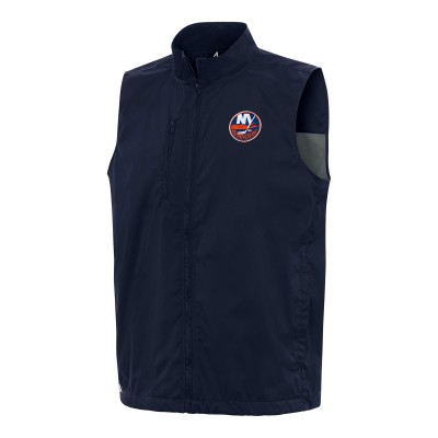 New York Islanders Antigua Navy Brisk Full-Zip Vest