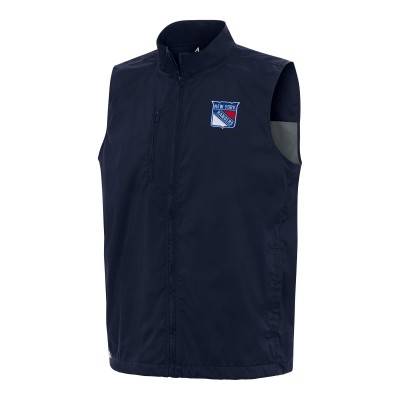 New York Rangers Antigua Navy Brisk Full-Zip Vest