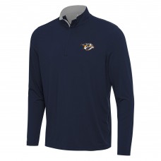 Nashville Predators Antigua Navy/Gray Content Quarter-Zip Pullover Top