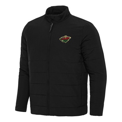 Minnesota Wild Antigua Black Swelter Full-Zip Puffer Jacket