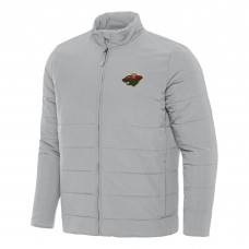 Minnesota Wild Antigua Gray Swelter Full-Zip Puffer Jacket