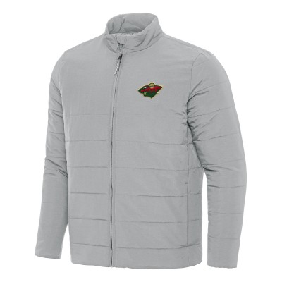 Minnesota Wild Antigua Gray Swelter Full-Zip Puffer Jacket