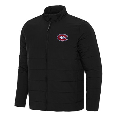Montreal Canadiens Antigua Black Swelter Full-Zip Puffer Jacket