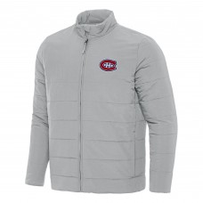 Montreal Canadiens Antigua Gray Swelter Full-Zip Puffer Jacket