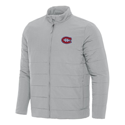 Montreal Canadiens Antigua Gray Swelter Full-Zip Puffer Jacket