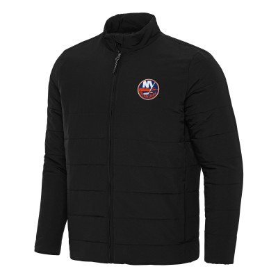 New York Islanders Antigua Black Swelter Full-Zip Puffer Jacket